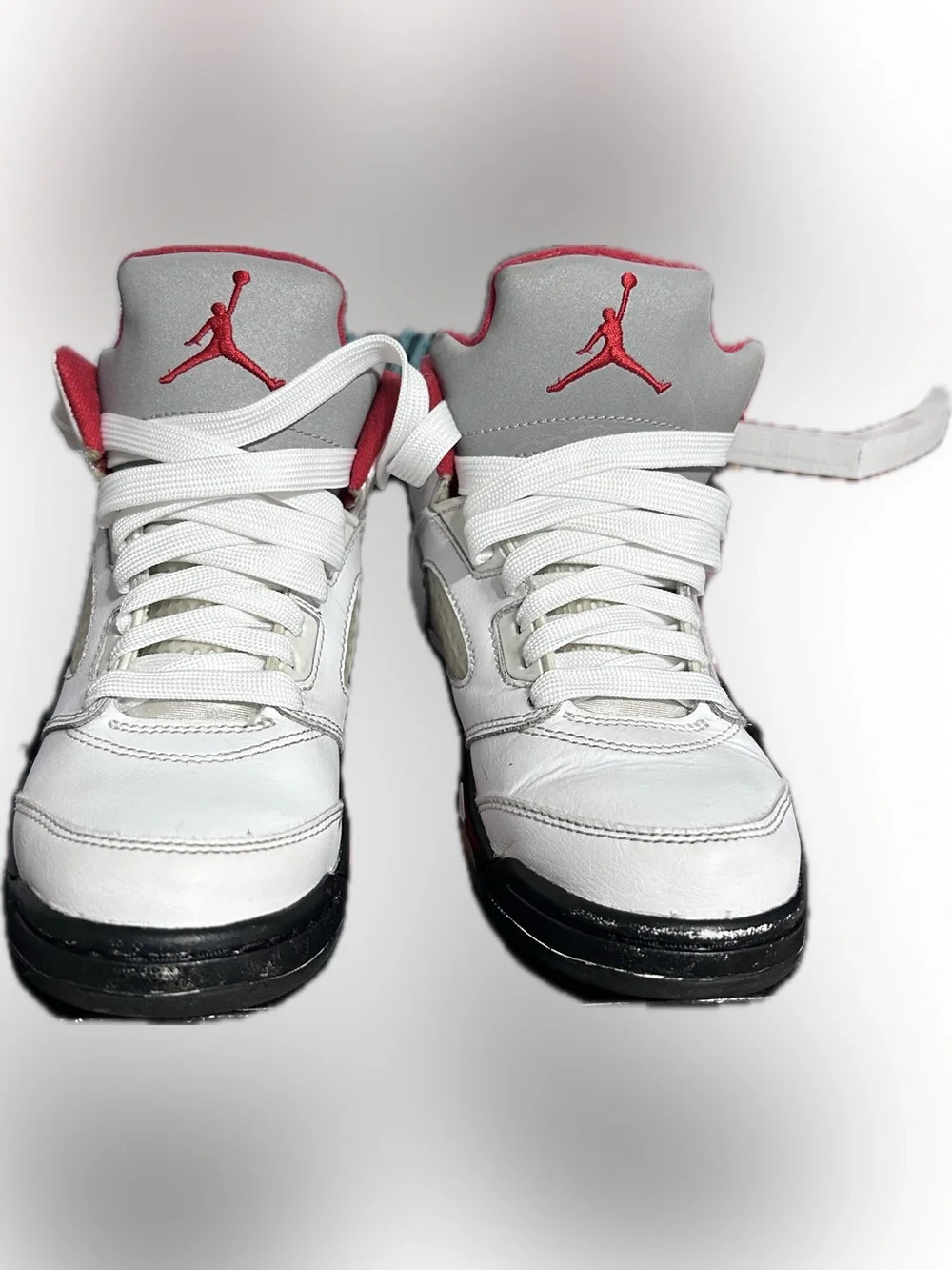 JORDAN 5 RETRO (PS) TRUE WHITE/FIRE RED-BLACK